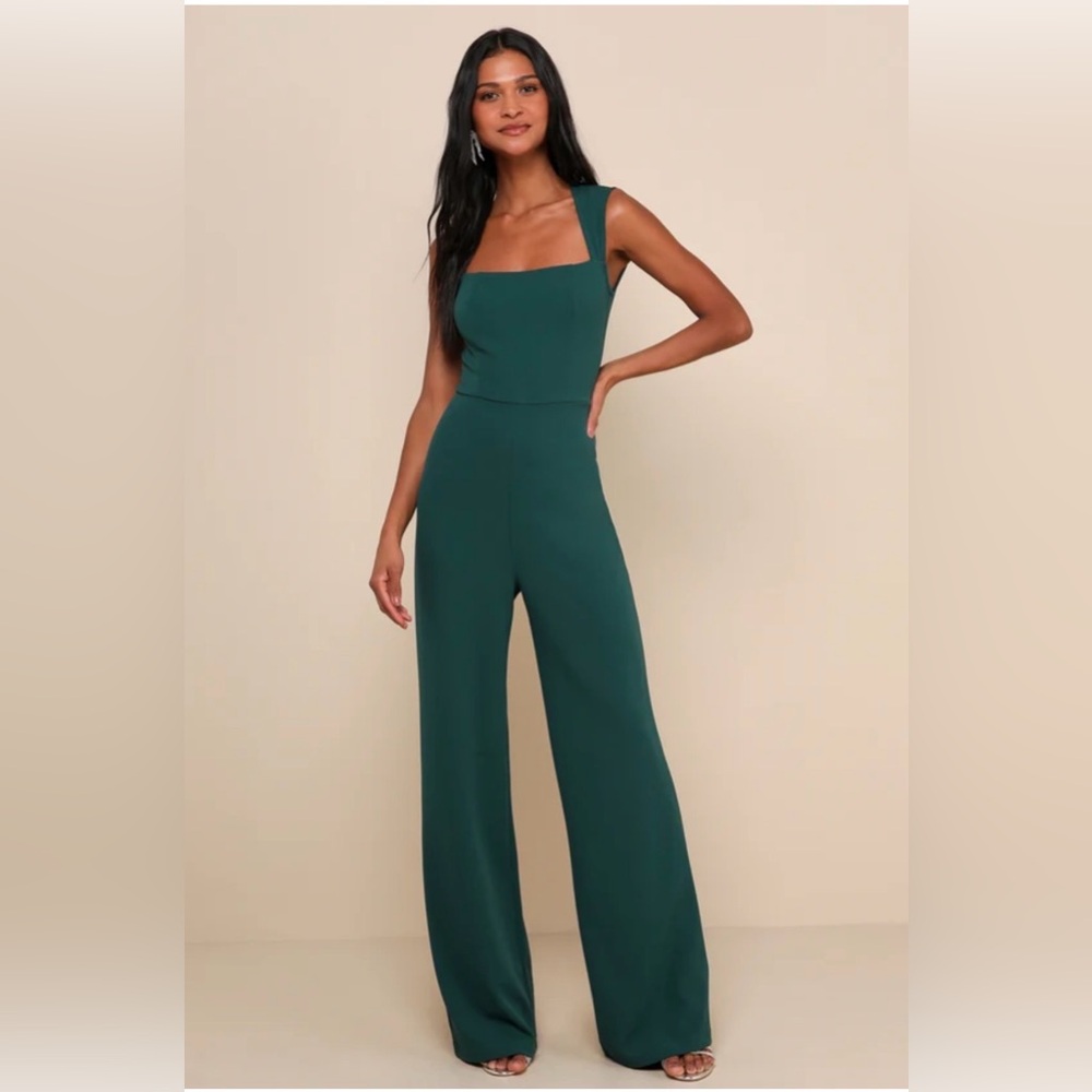 Lulus Enticing Endeavors Emerald Green Jumpsuit